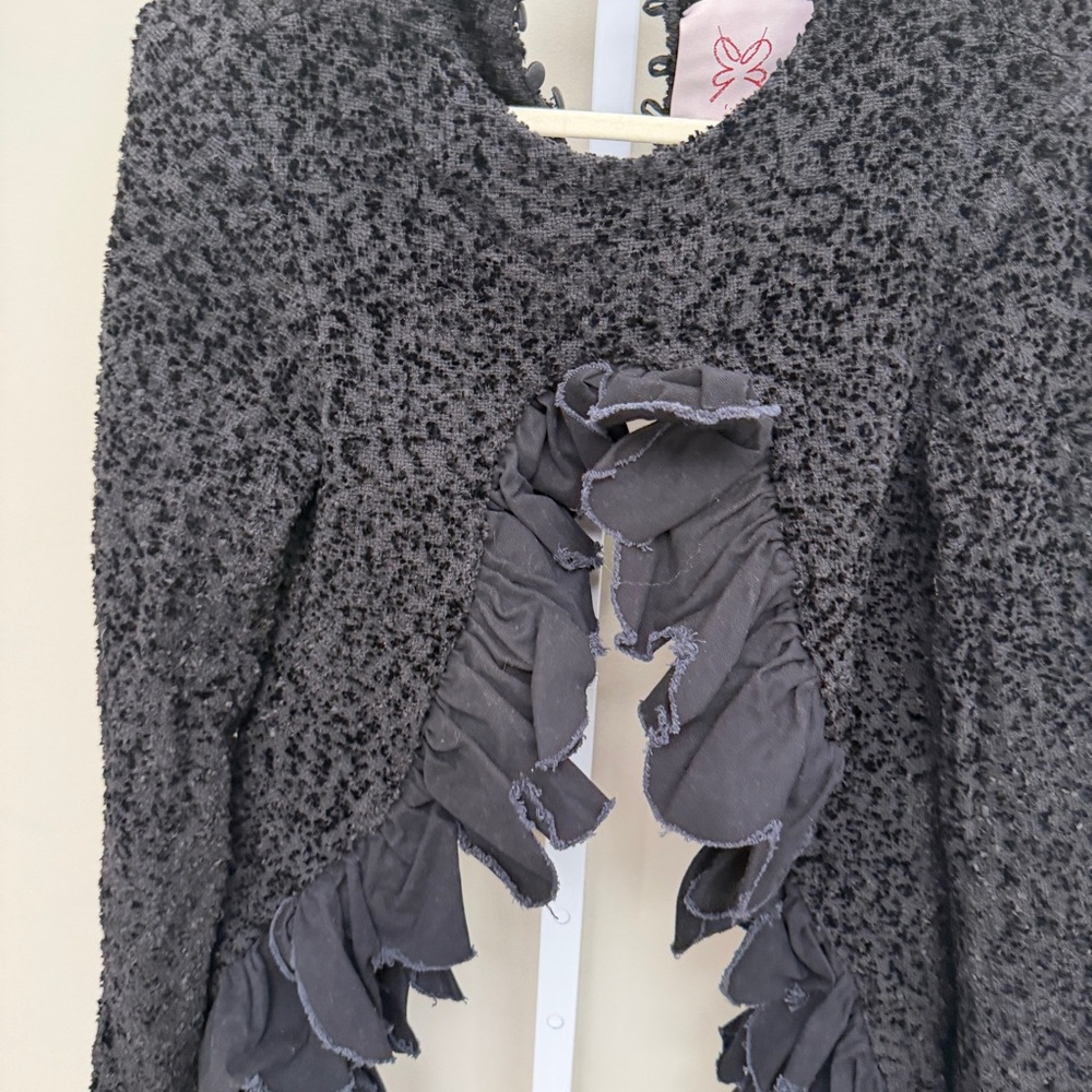 R.L.E. Black Women's Textured Wide-Leg Pants & cardigan Set size ~S - Picture 3 of 11